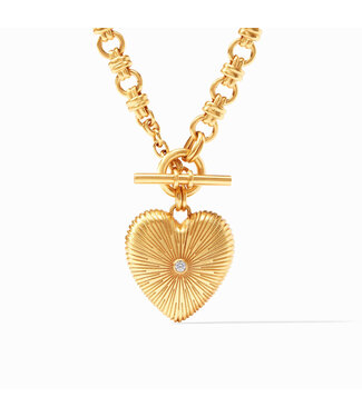 JULIE VOS Esme Heart Necklace Gold Cubic Zirconia