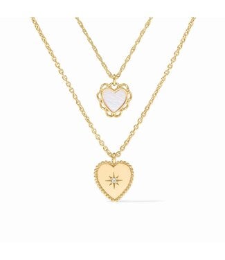 JULIE VOS Heart Duo Delicate Necklace