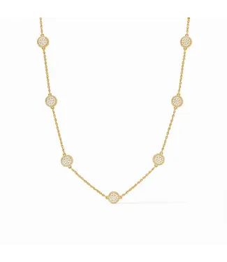 JULIE VOS Windsor Delicate Station Necklace Pave Cubic Zirconia