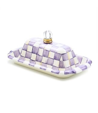 MACKENZIE CHILDS Violet Check Butter Box
