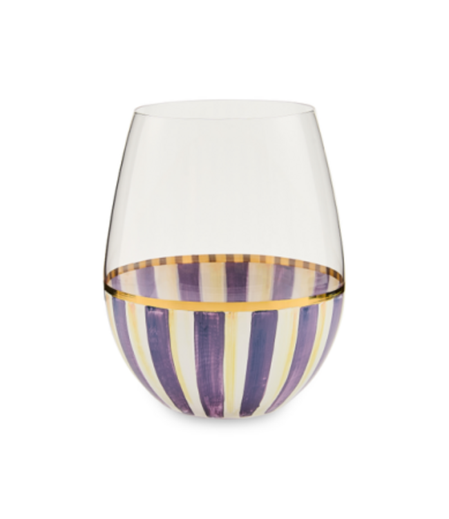 MACKENZIE CHILDS Stripe Stemless Wine Glass
