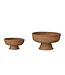 Decorative Hand-Woven Rattan Footed Bowls, Natural - Sold Individually