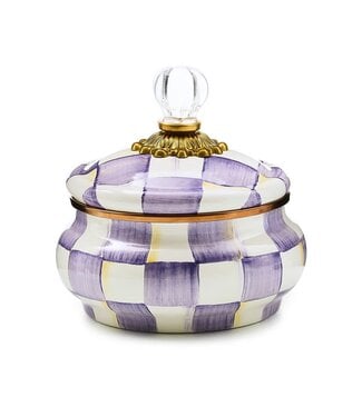 MACKENZIE CHILDS Violet Check Squashed Pot