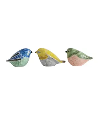 Hand-Painted Stoneware Bird - Sold Individually