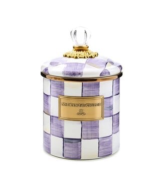 MACKENZIE CHILDS Violet Check Small Canister