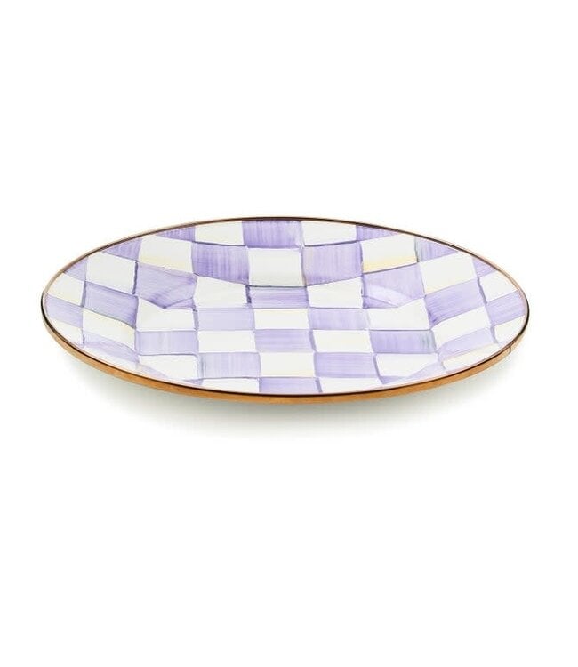 MACKENZIE CHILDS Violet Check Dinner Plate