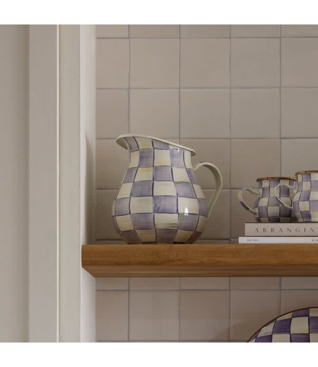 MACKENZIE CHILDS Violet Check Pitcher