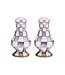 MACKENZIE CHILDS Violet Check Large Salt & Pepper Shakers - Sold as Set