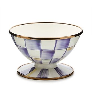 MACKENZIE CHILDS Violet Check Ice Cream Dish