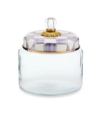 MACKENZIE CHILDS Violet Check Medium Kitchen Canister
