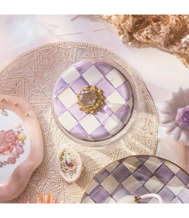 MACKENZIE CHILDS Violet Check Medium Kitchen Canister