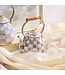 MACKENZIE CHILDS Violet Check 2 Quart Tea Kettle