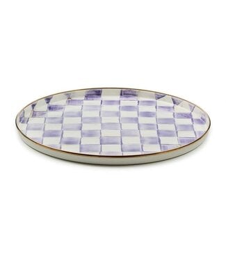 MACKENZIE CHILDS Violet Check Round Tray