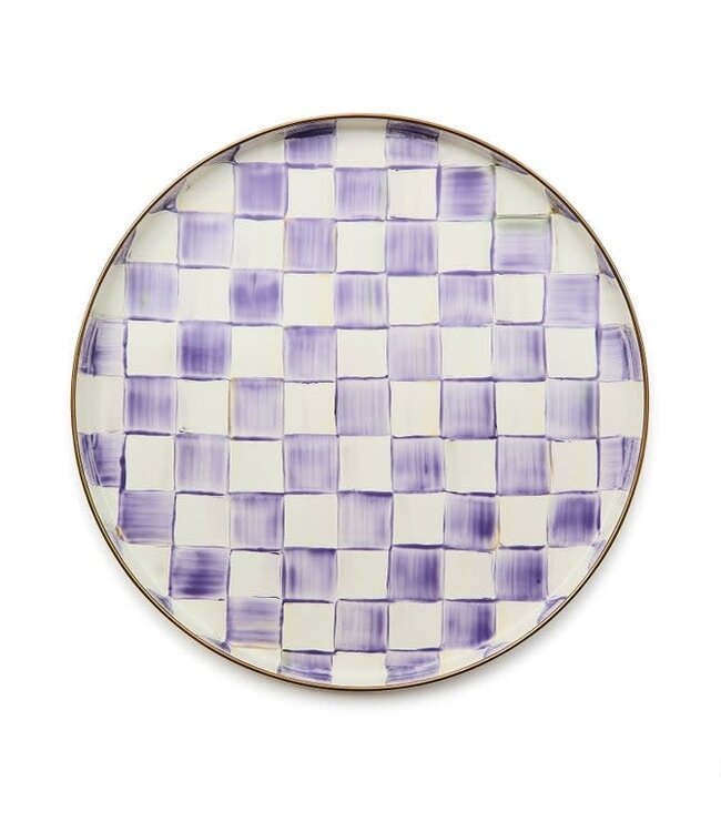 MACKENZIE CHILDS Violet Check Round Tray
