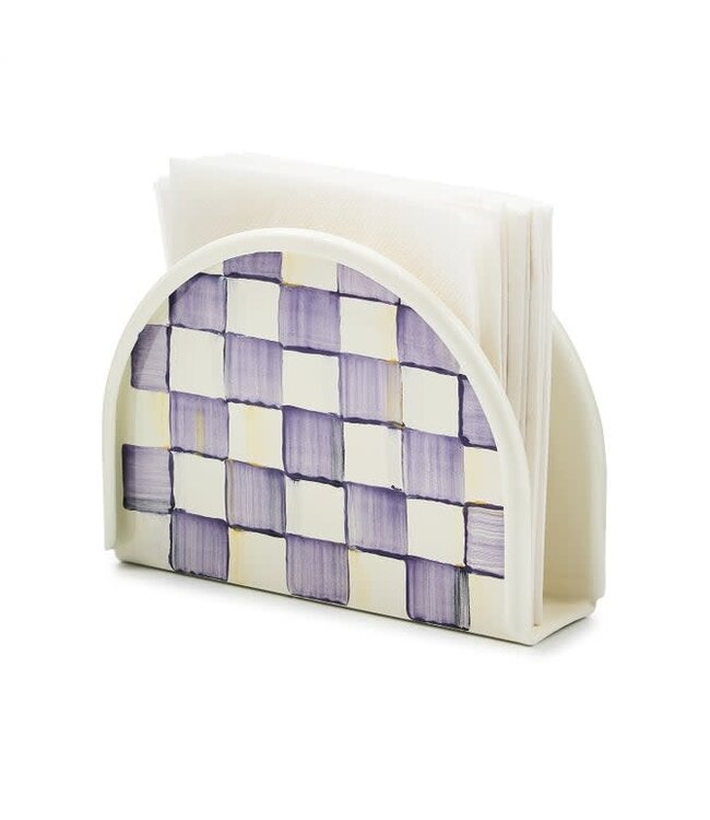 MACKENZIE CHILDS Violet Check Napkin Holder
