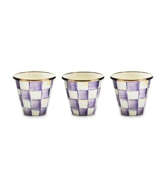 MACKENZIE CHILDS Violet Check Herb Pots - Sold Individually