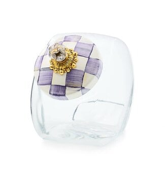 MACKENZIE CHILDS Sweets Jar with Violet Check Lid
