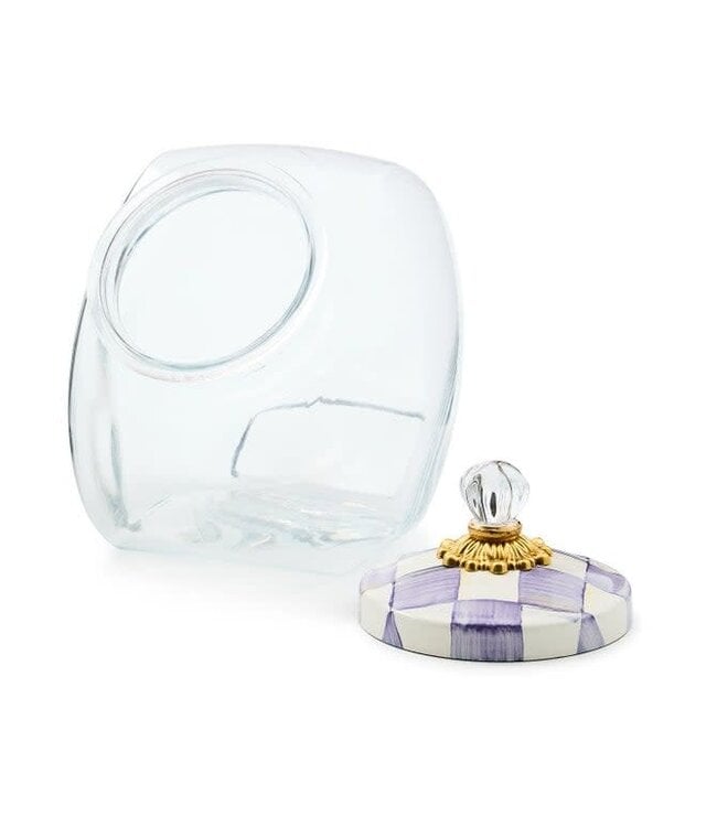 MACKENZIE CHILDS Sweets Jar with Violet Check Lid