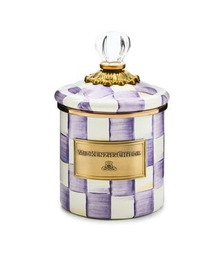 MACKENZIE CHILDS Violet Check Demi Canister