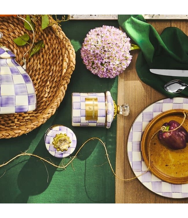 MACKENZIE CHILDS Violet Check Demi Canister
