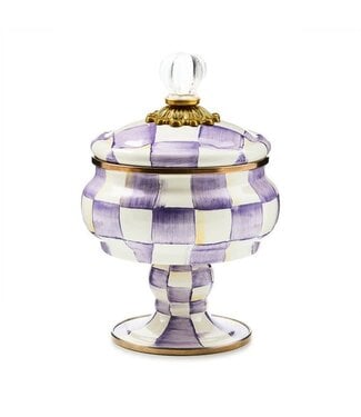 MACKENZIE CHILDS Violet Check Curiosity Pot