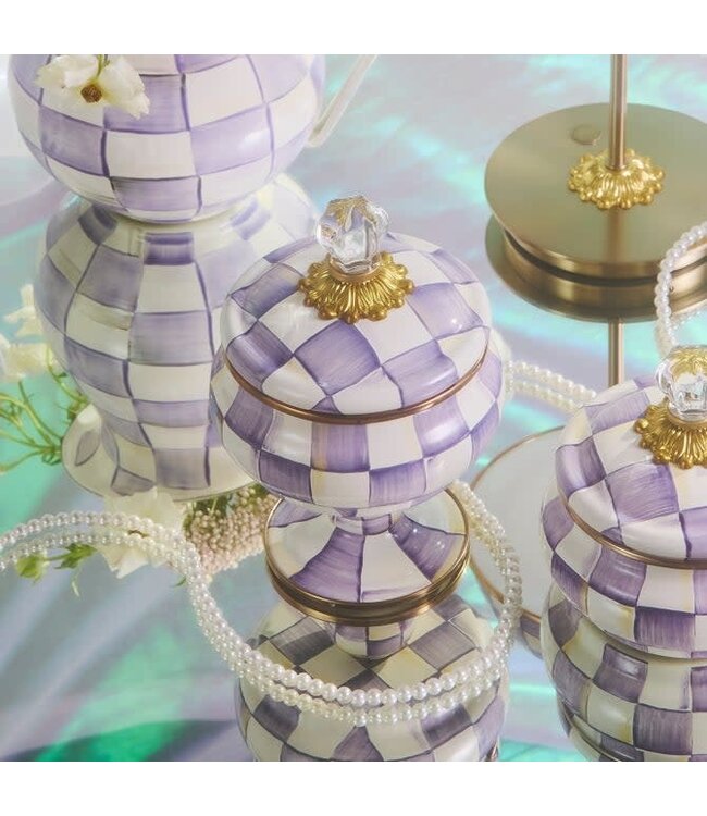 MACKENZIE CHILDS Violet Check Curiosity Pot