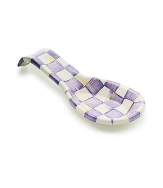 MACKENZIE CHILDS Violet Check Spoon Rest