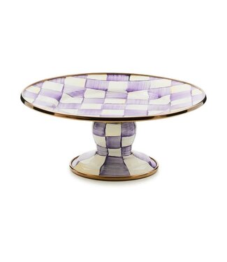 MACKENZIE CHILDS Violet Check Mini Pedestal Platter