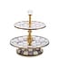 MACKENZIE CHILDS Violet Check Two Tier Sweet Stand