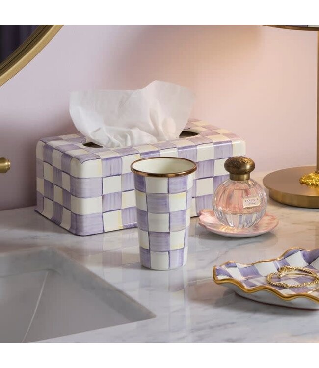 MACKENZIE CHILDS Violet Check 10 Ounce Tumbler