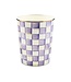 MACKENZIE CHILDS Violet Check Waste Bin