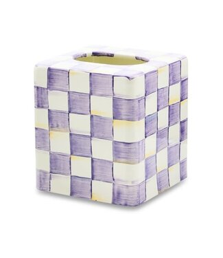 MACKENZIE CHILDS Violet Check Boutique Tissue Box Cover