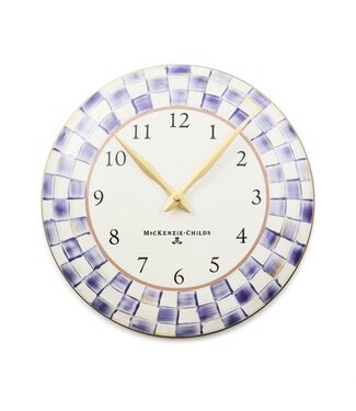 MACKENZIE CHILDS Violet Check Wall Clock