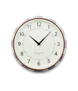 MACKENZIE CHILDS Violet Check School Wall Clock