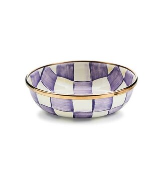MACKENZIE CHILDS Violet Check Relish Dish