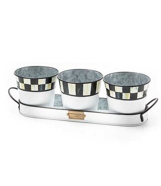 MACKENZIE CHILDS Spectator Galvanized Herb Pots