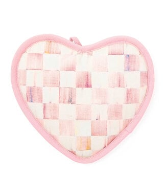 MACKENZIE CHILDS Rosy Check Heart Potholder