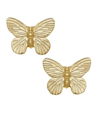 SUSAN SHAW Gold Butterfly Stud Earrings