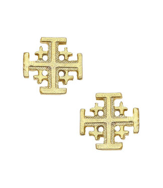 SUSAN SHAW Gold Multi Cross Stud Earring