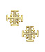 SUSAN SHAW Gold Multi Cross Stud Earring