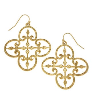 SUSAN SHAW Filigree Clover Earrings