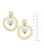 SUSAN SHAW Gold Hoop with Cotton Pearl Earrings