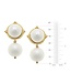 SUSAN SHAW Gold Cotton Pearl Cab with Cotton Pearl Drop Clip Earrings