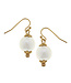 SUSAN SHAW Gold with Small Cotton Pearl Earrings