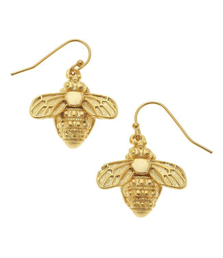 SUSAN SHAW Gold Bee Earrings