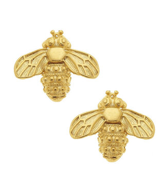 SUSAN SHAW Gold Bee Stud Earrings