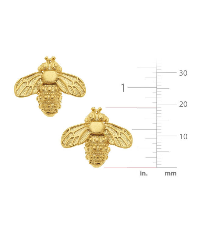 SUSAN SHAW Gold Bee Stud Earrings