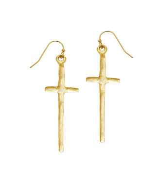 SUSAN SHAW Tall Cross Earrings