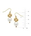 SUSAN SHAW Cotton Pearl and Mini Gold Cross Earrings