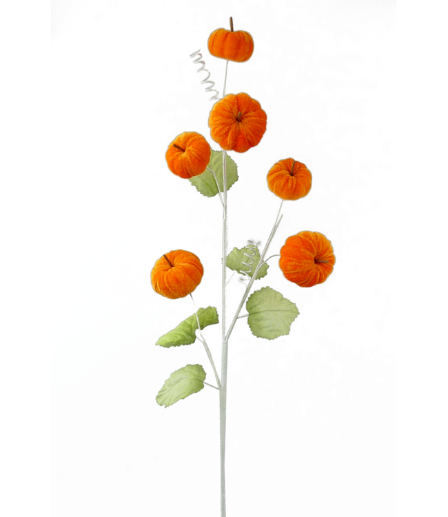 28" H Velvet Pumpkin Spray